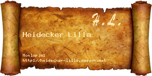 Heidecker Lilla névjegykártya